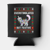 過剰刺激だけど楽しいクリスマスの醜い猫 缶クーラー (正面)