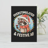 過剰刺激とフェスティバルAfフェラルラクーンクリスマス シーズンカード (スタンド正面)