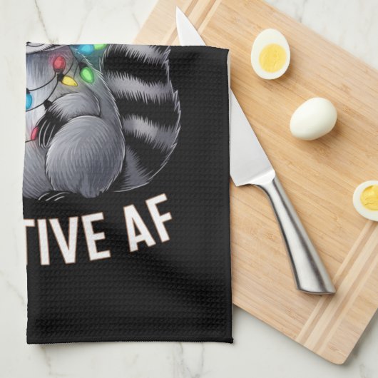 過剰刺激とフェスティバルAFラクーンエスプレッソ恋人 キッチンタオル (四つ折り)