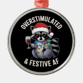 過剰刺激とフェスティバルAFラクーンエスプレッソ恋人 メタルオーナメント (正面)