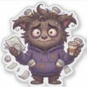 過剰刺激カオスベアのバーンアウト コーヒーステッカー シール (正面)