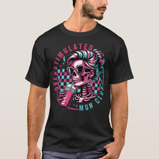 過剰刺激ママ倶楽部 メンタルヘルス スケルトン Tシャツ (正面)