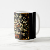 過剰思考プロ - 不安ユーモア 共感できる コーヒーマグカップ (正面右)