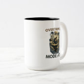 過剰思考モード発動 面白い ストレス 不安 ツートーンマグカップ (正面右)