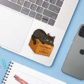 過剰思考猫のミームステッカー シール (ノートパソコンとiPhone)
