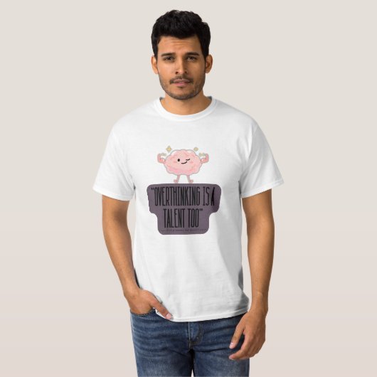 過剰思考者のための面白い脳力アパレル Tシャツ (正面フル)