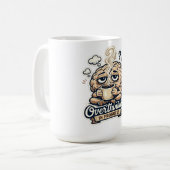 過剰思考進行中Tシャツ | 共感できるデザイン コーヒーマグカップ (正面左)