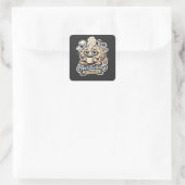過剰思考進行中Tシャツ | 共感できるデザイン スクエアシール (バッグ)