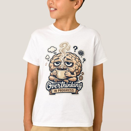 過剰思考進行中Tシャツ | 共感できるデザイン Tシャツ (正面)