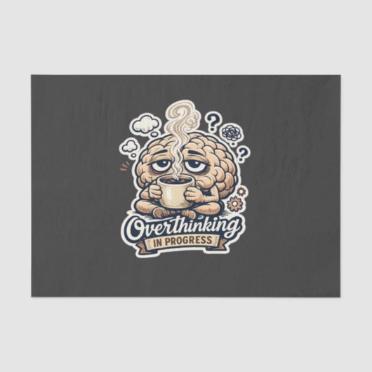過剰思考進行中Tシャツ | 共感できる 薄葉紙 (正面)