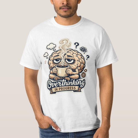 過剰思考進行中Tシャツ | 共感できる Tシャツ (正面)
