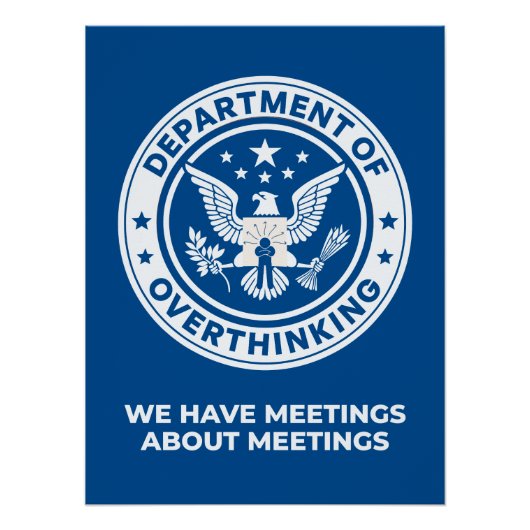 過剰思考部門 – Office おもしろい Humor ポスター (正面)