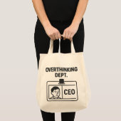 過剰思考部 – CEO おもしろ ミニマリスト トートバッグ (正面(商品))