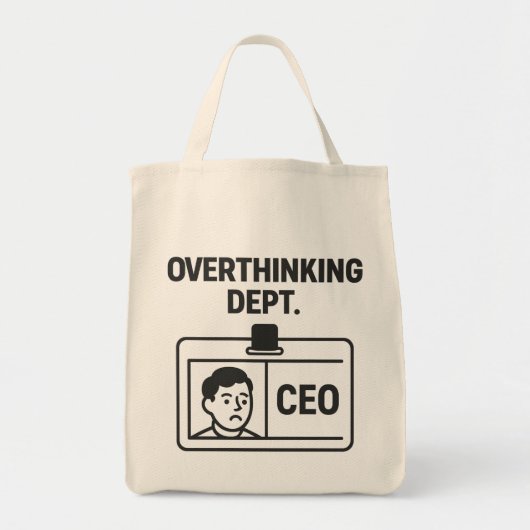 過剰思考部 – CEO おもしろ ミニマリスト トートバッグ (正面)
