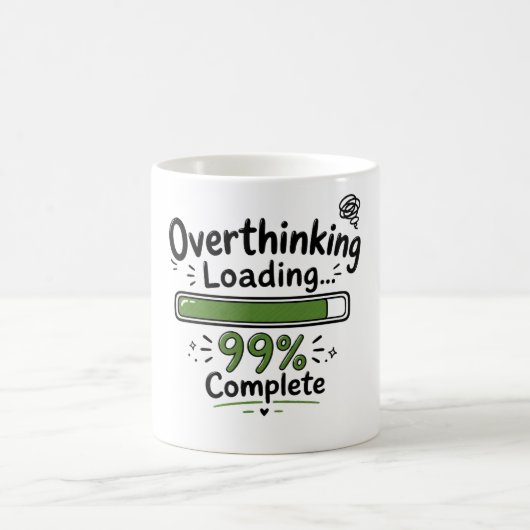 過剰思考 ローディング 99% 完了 面白い引用 コーヒーマグカップ (中央)