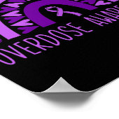 過剰摂取レインボー薬物中毒の回復パープルリ ポスター (角)