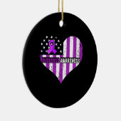 過剰摂取認識度パープルリボン薬物中毒 セラミックオーナメント (右)
