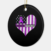 過剰摂取認識度パープルリボン薬物中毒 セラミックオーナメント (左)