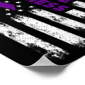 過剰摂取認識度フラッグPrupleリボン中毒Re ポスター (角)