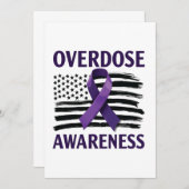 過剰摂取認識度月アメリカ国旗のリボン 案内状 (正面/裏面)