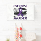 過剰摂取認識度月アメリカ国旗のリボン 横断幕 (インサイチュ)