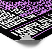 過剰摂取認識度私は痛み生存紫色のリブを知っている ポスター (角)