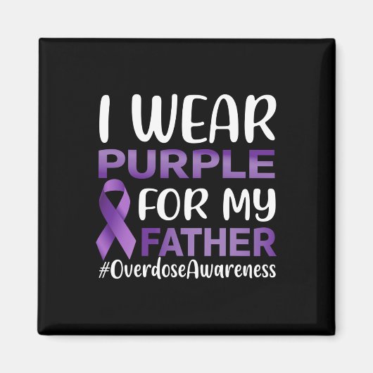過剰摂取認識度I衣服パープル私の父 マグネット (正面)