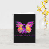 過剰摂取認識 パープルリボン バタフライ 悲嘆 L カード (黄色い花)