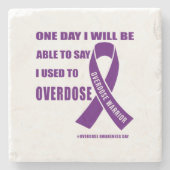 過剰服用量のやる気を起こさせる戦士の引用文 ストーンコースター (正面)