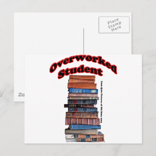 過労の学生 ポストカード (正面/裏面)