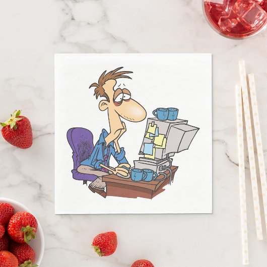 過労会社員おもしろい疲労従業員 スタンダードランチョンナプキン