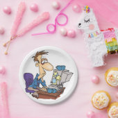 過労会社員おもしろい疲労従業員 ペーパープレート (パーティー)