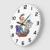 過労会社員おもしろい疲労従業員 ラージ壁時計 (傾斜)