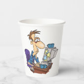 過労会社員おもしろい疲労従業員 紙コップ (正面)