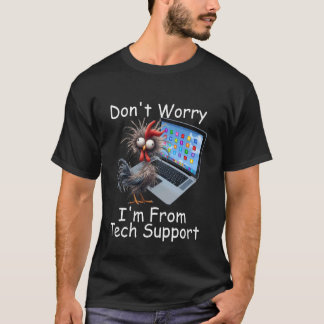 過労技術者からのメッセージ クレイジーチキン 心配しないで Tシャツ