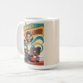 過労 – レトロ女性イラストレーション コーヒーマグカップ (正面左)