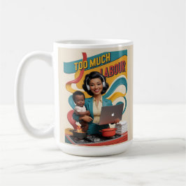 過労 – レトロ女性イラストレーション コーヒーマグカップ