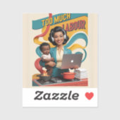 過労 – レトロ女性イラストレーション シール (シート)