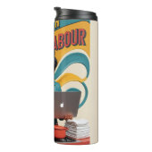 過労 – レトロ女性イラストレーション タンブラー (回転右)