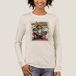 過労 – レトロ女性イラストレーション トライブレンドＴシャツ
