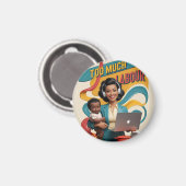 過労 – レトロ女性イラストレーション マグネット (正面/裏面)