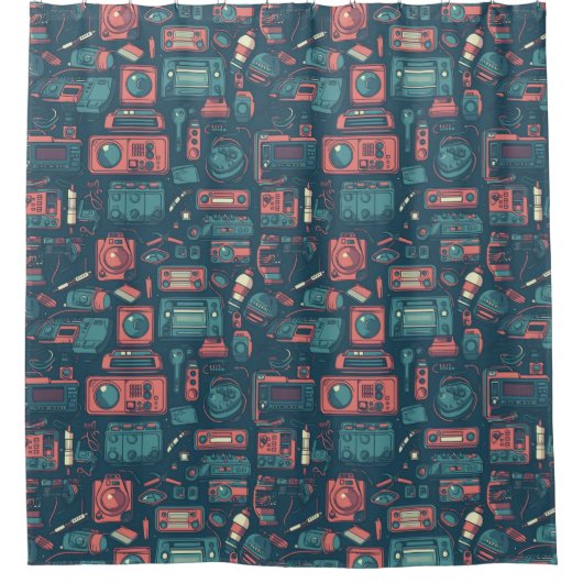 過去からのブラスト： 80の技術 シャワーカーテン (正面)