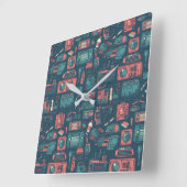 過去からのブラスト： 80の技術 スクエア壁時計 (傾斜)