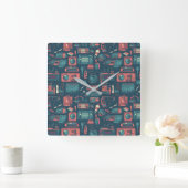 過去からのブラスト： 80の技術 スクエア壁時計 (ホーム)