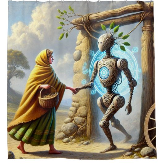 過去が未来を満たす シャワーカーテン (正面)