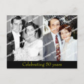 過去と現在のゴールデンアニバーサリーハガキ インビテーションポストカード (正面)