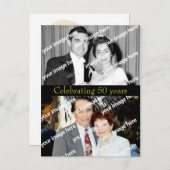 過去と現在のゴールデンアニバーサリーハガキ インビテーションポストカード (正面/裏面)