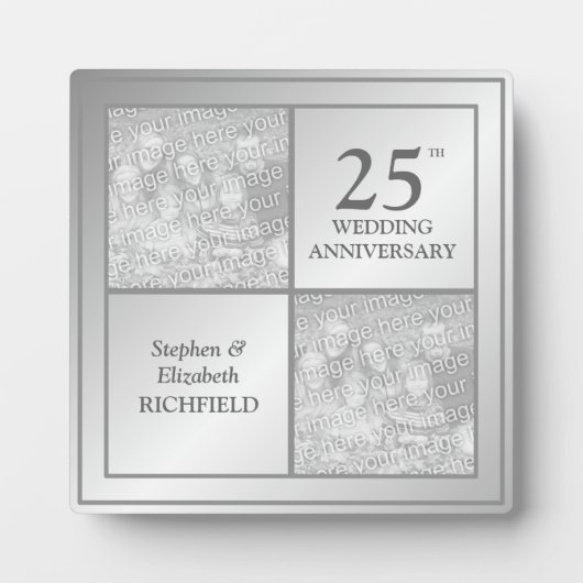 過去と現在のフォトシルバーの記念日（光沢） フォトプラーク (正面)