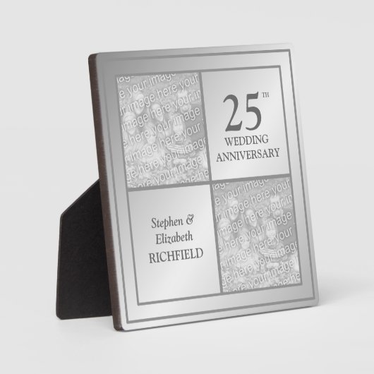 過去と現在のフォトシルバーの記念日（光沢） フォトプラーク (正面)