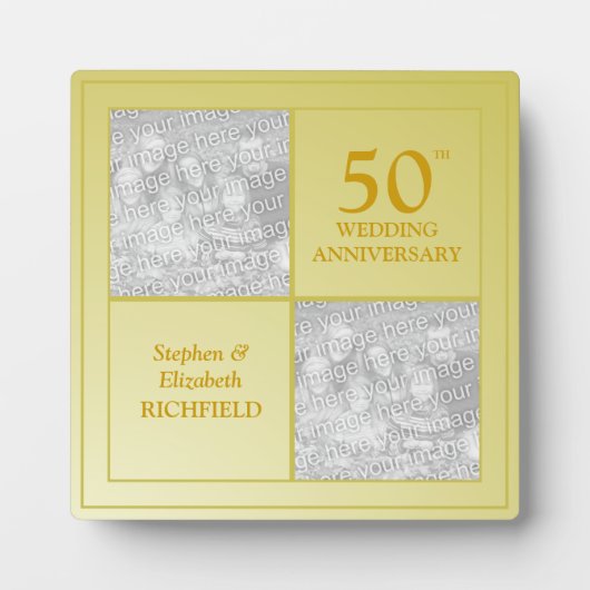 過去と現在の写真黄金記念日 フォトプラーク (正面)